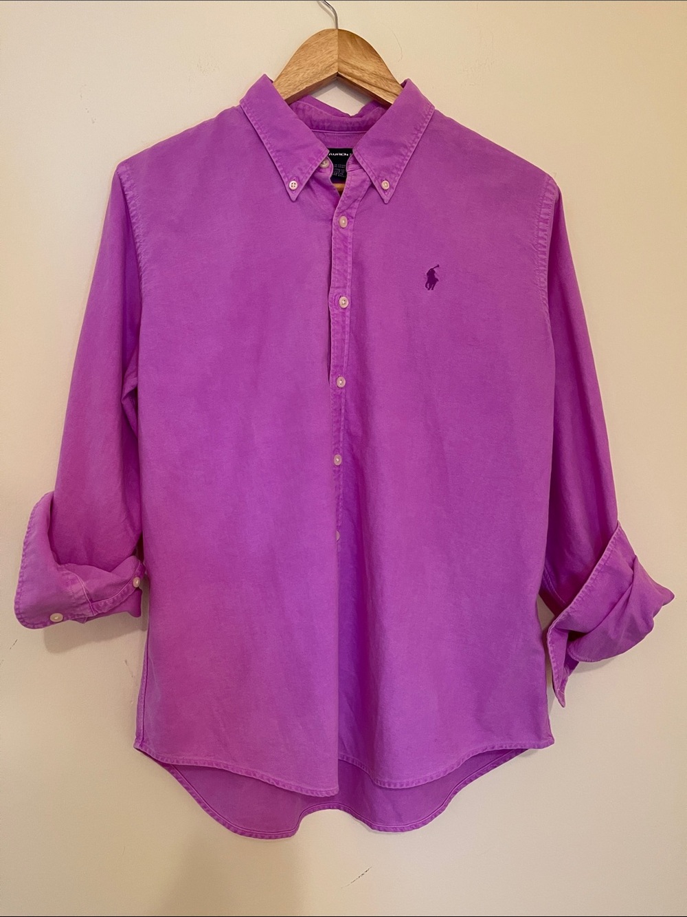 Polo by Ralph Lauren Purple Button-Down Shirt Purple W/ Purple Pony